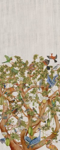 Mural egzotyczne ptaki na drzewie Cole & Son x Ardmore Tree of Life Platinum 129/1001 Baobab