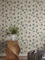 Tapeta liście Ginkgo Sandberg S10618 Ebba Blue Familjen
