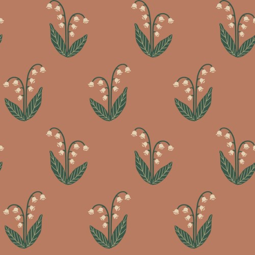 Tapeta kwiaty konwalii Sandberg S10636 Lilly Terracotta Familjen