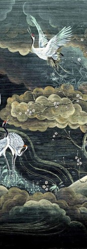 Mural żurawie w ogrodzie Masureel DGTRA4012 Byobu Traces