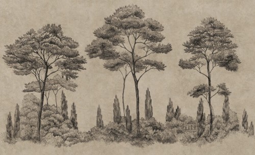 Fototapeta włoski krajobraz z drzewami Sandberg S10694 Andrea Graphite Villa Como