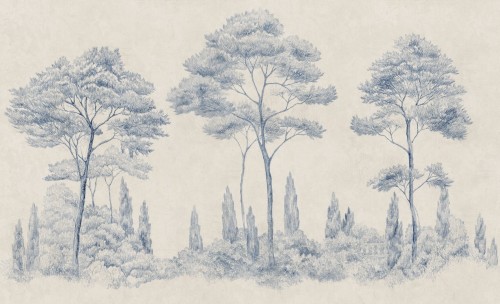 Fototapeta włoski krajobraz z drzewami Sandberg S10695 Andrea Blue Villa Como