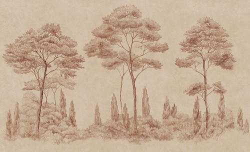 Fototapeta włoski krajobraz z drzewami Sandberg S10696 Andrea Terracotta Villa Como