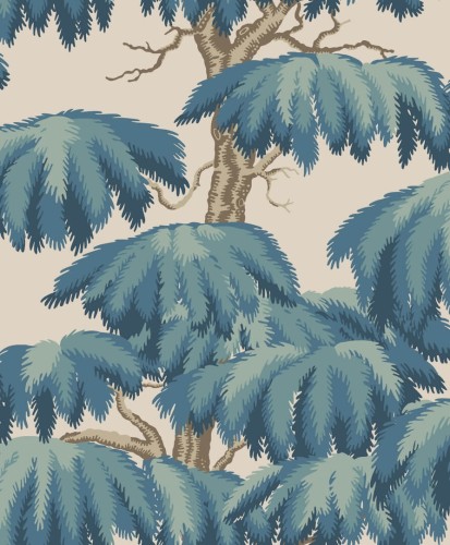 Tapeta drzewa cedrowe Sandberg S10838 Alba Teal Villa Como