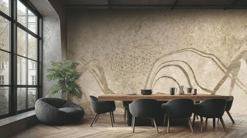 Fototapeta abstrakcyjne linie Muance MU16035 Electric Wave Ivory