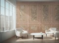 Fototapeta elegancka boazeria i liście Muance MU16038 Palais Grandeur Ivory