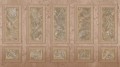Fototapeta elegancka boazeria i liście Muance MU16038 Palais Grandeur Ivory