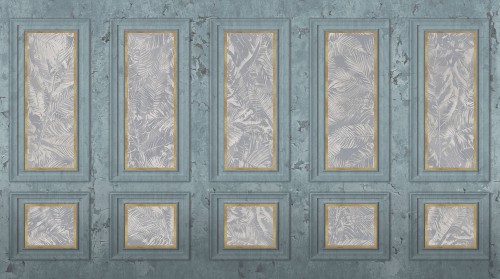 Fototapeta elegancka boazeria i liście Muance MU16039 Palais Grandeur Ivory