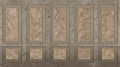 Fototapeta elegancka boazeria i liście Muance MU16040 Palais Grandeur Ivory
