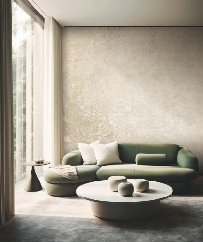 Fototapeta elegancka kratownica i roślinność Muance MU16041 Ivory