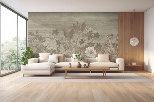 Fototapeta kwietny ogród Muance MU16062 Soft Garden Ivory