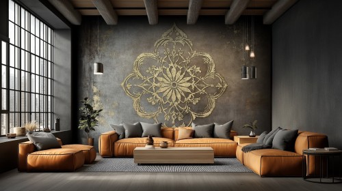 Fototapeta stylowy ornament Muance MU16074 Golden Mirage Ivory