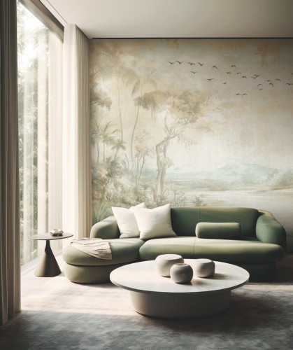 Fototapeta krajobraz natury nad wodą Muance MU16080 Dreamy Landscape Ivory