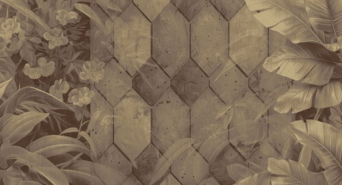 Fototapeta liście i geometria Muance MU16085 Jungle Gleam Ivory