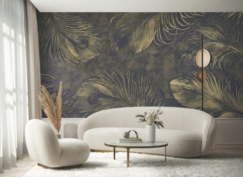 Fototapeta dekoracyjne pióra Muance MU16086 Golden Eye Ivory