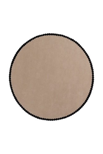 Dywan okrągły beżowy z czarnym obramowaniem Carpets & More X Magda Fornal 5010 LAILA ROUND Classics