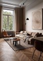 Dywan nowoczesny w kwadraty Carpets & More X Magda Fornal 5019 DELTA BEIGE BLACK Classics