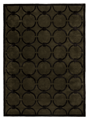 Dywan z geometrycznym wzorem Carpets & More X Magda Fornal 5038 GLAM DARK GREEN BLACK Classics