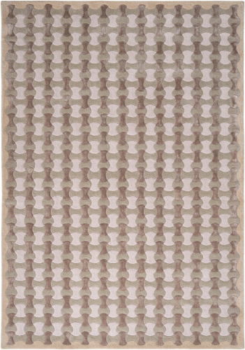 Dywan geometryczny Carpets & More X Magda Fornal 5046 SCALLOP OLIVE GREY BEIGE Classics