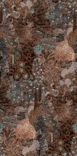 Tapeta tekstylna botaniczna mieniąca Arte Foretdes Muses 97752 Decors & Panoramiques