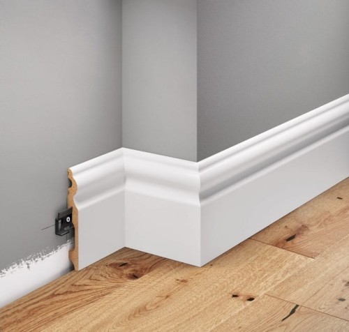 Listwa podłogowa laminowana biała LMDF-08 Creativa wys. 11,5cm