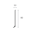 Listwa przypodłogowa aluminiowa czarna AF080B  AluFit - wys. 8 cm