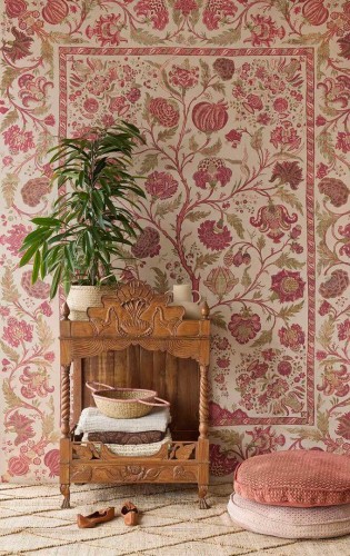 Mural stylizowane drzewo otoczone roślinnością Eijffinger 350685 Amber