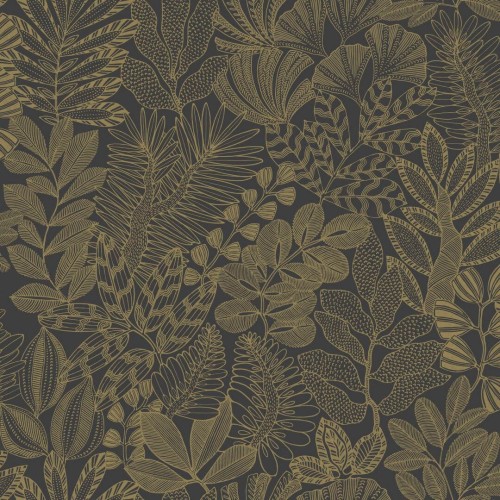 Tapeta tropikalna roślinność Caselio 107169265 Golden Jungle Moonlight III