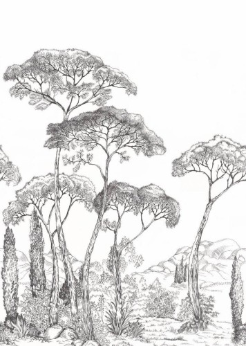 Mural krajobraz sosnowego lasu Caselio 107290903 M Forest of Pineas Moonlight III