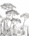 Mural krajobraz sosnowego lasu Caselio 107290905 S Forest of Pineas Moonlight III
