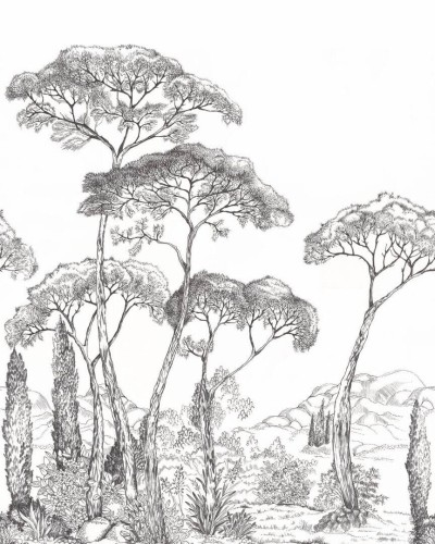 Mural krajobraz sosnowego lasu Caselio 107290905 S Forest of Pineas Moonlight III