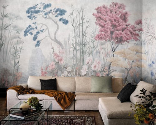 Fototapeta krajobraz tropikalnej roślinności London Art BNV13-B Les Tropiques en Fleurs