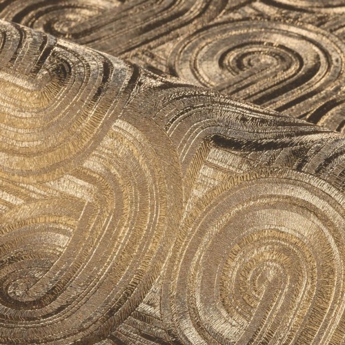 Tapeta zakrzywione linie na metalicznej folii złota Casamance 75101324 Dresden Ecrin
