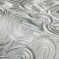 Tapeta zakrzywione linie na metalicznej folii srebrna Casamance 75101630 Dresden Ecrin
