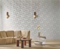 Tapeta zakrzywione linie na metalicznej folii srebrna Casamance 75101630 Dresden Ecrin