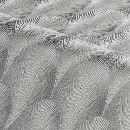 Tapeta wachlarze art-deco metaliczna folia srebrna Casamance 76492752 Vendome Ecrin