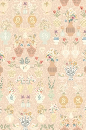 Mural roślinny - wazony, kwiatym liście Majvillan 902-01 Summer Spritz A Sipp of Summer's Spell