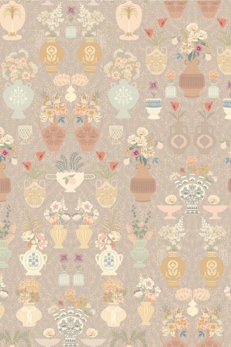 Mural roślinny - wazony, kwiatym liście Majvillan 902-04 Summer Spritz A Sipp of Summer's Spell