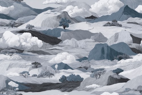 Fototapeta krajobraz wzgórz, chmur i drzew Wall&Deco WDCS2602 Cloudscape Contemporary 2026