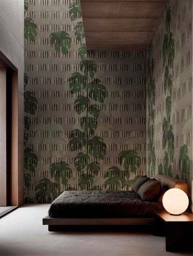 Fototapeta liście na betonowej ścianie Wall&Deco WDXL2601 XL Contemporary 2026