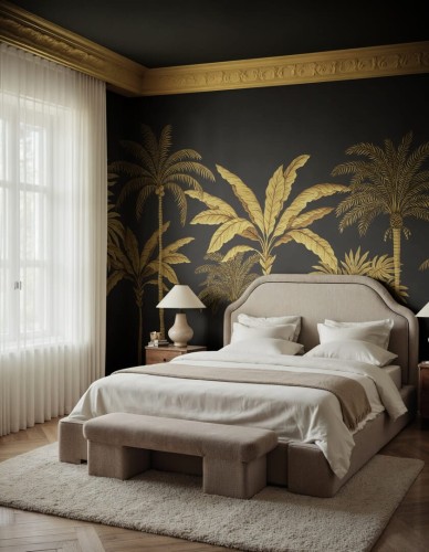 Fototapeta palmy Rebel Walls R20877 Golden Palms Eden Escape