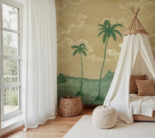 Fototapeta palmy i statki Rebel Walls R20896 Palm Beach Eden Escape