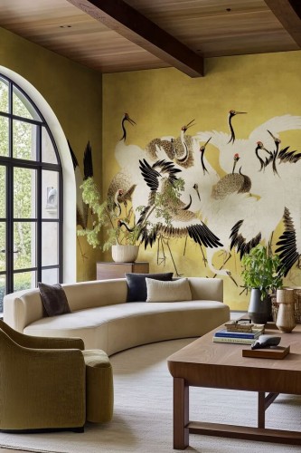 fototapeta tańczące żurawie Rebel Walls R20901 Dancing Cranes Eden Escape