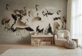 fototapeta tańczące żurawie Rebel Walls R20904 Dancing Cranes Eden Escape