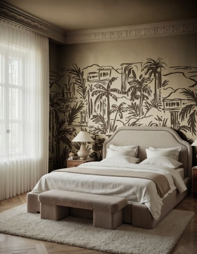 Fototapeta palmy i klasyczna architektura Rebel Walls R21437 Palm Oasis Eden Escape