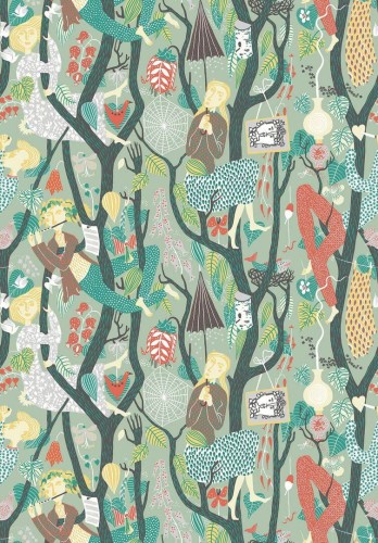 Tapeta artystyczna o baśniowym charakterze Boras Tapeter 1376 Stig Lindberg Melodi Scandinavian Designers