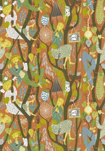 Tapeta artystyczna o baśniowym charakterze Boras Tapeter 1755 Stig Lindberg Melodi Scandinavian Designers