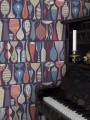 Tapeta stylizowane wazony i rzeźby Boras Tapeter 1760 Stig Lindberg Pottery Scandinavian Designers