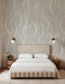 Fototapeta falujące linie Rebel Walls R21095 Gentle Lines Blue Modern Simplicity