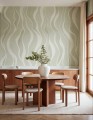 Fototapeta falujące linie Rebel Walls R21096 Gentle Lines Green Modern Simplicity